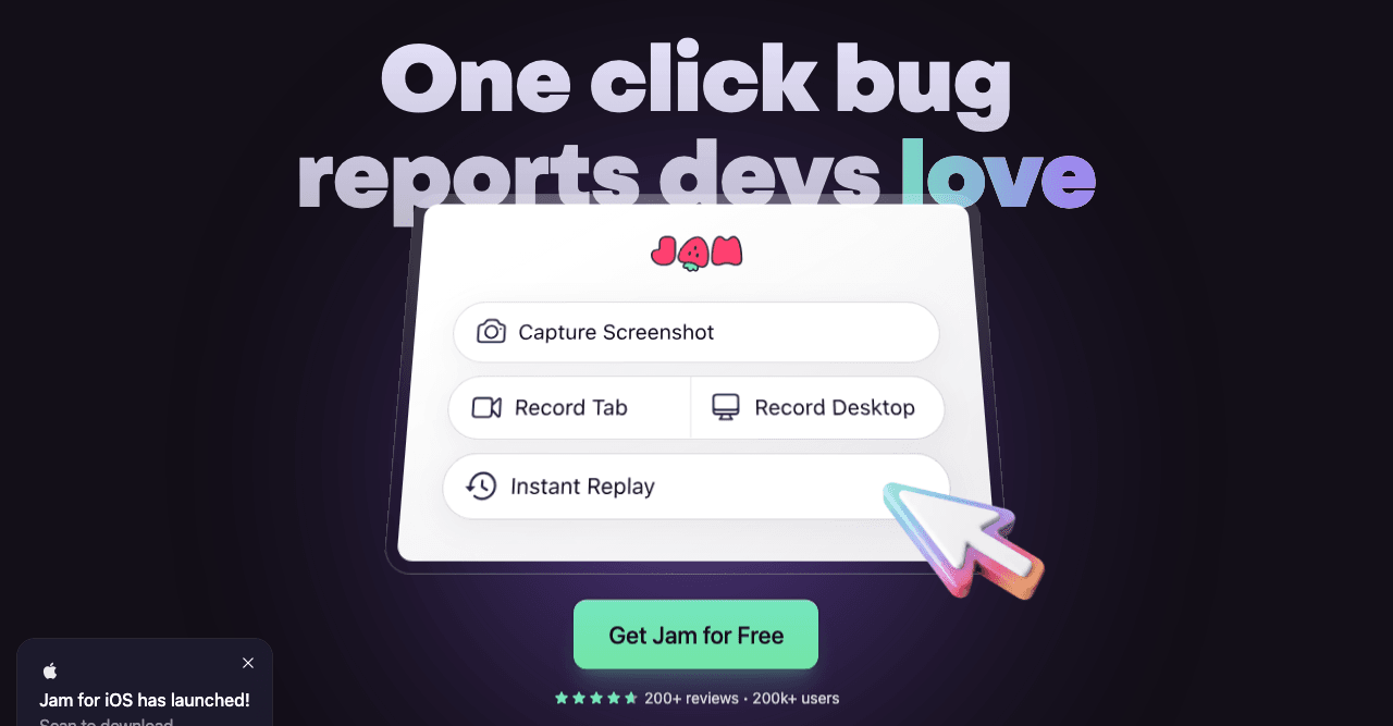 Jam Productivity & Collaboration showing Productivity & Collaboration - Bug reports that write themselves