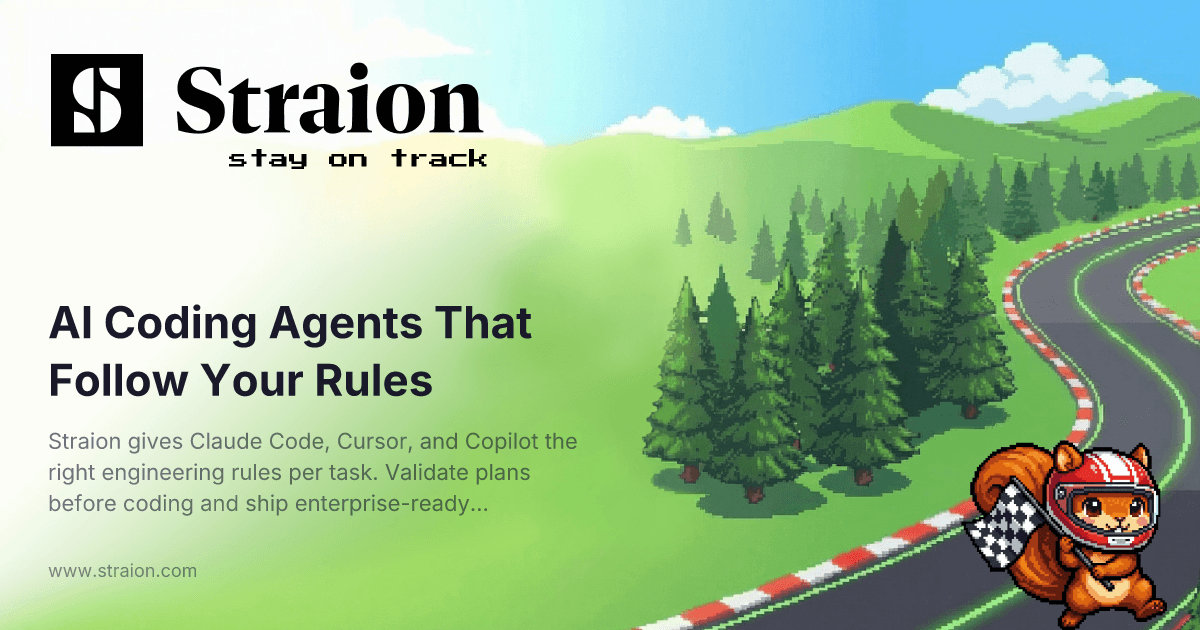 Straion Code Assistance showing Code Assistance - Straion gives Claude Code, Cursor, and Copilot the right engineering rules