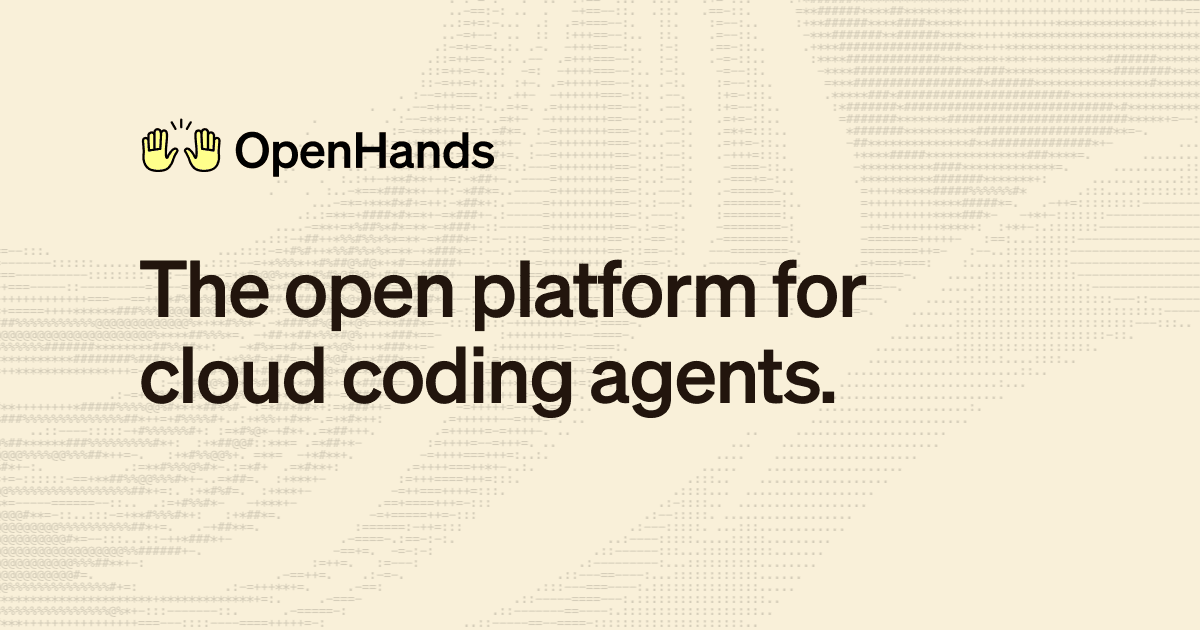 OpenHands Code Assistance showing Code Assistance - Open-source AI coding agent platform