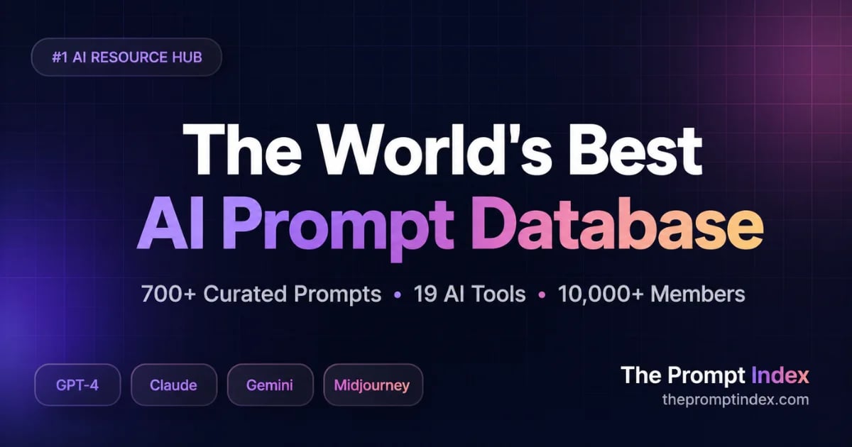 The Prompt Index Productivity & Collaboration showing Productivity & Collaboration - Access the world’s most complete AI prom