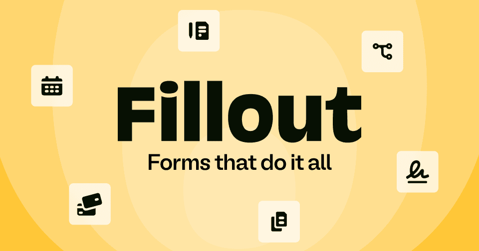 Fillout Productivity & Collaboration showing ai form builder - Forms that do it all