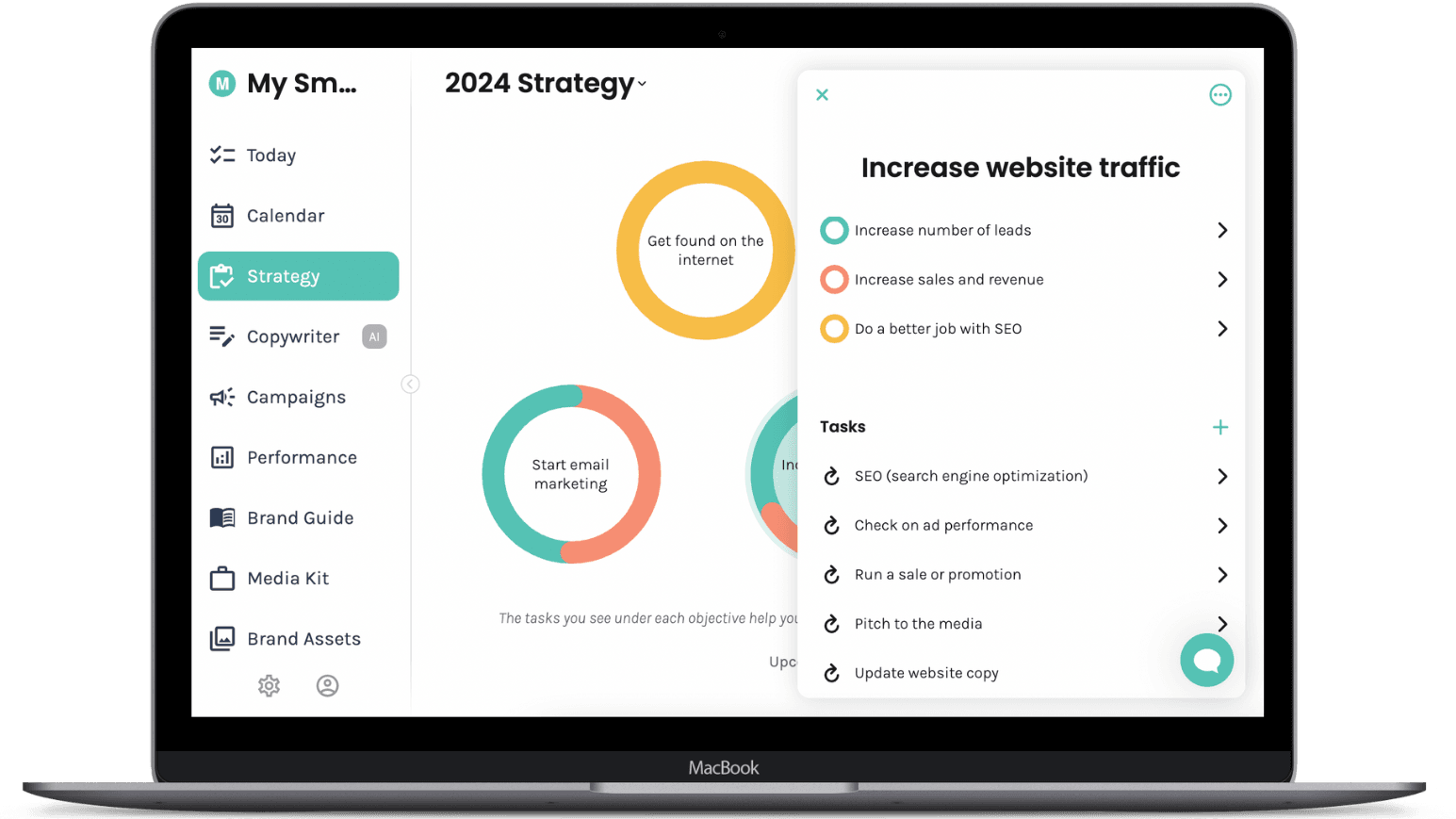 Enji Marketing Automation showing Marketing Automation - Small business marketing made simple