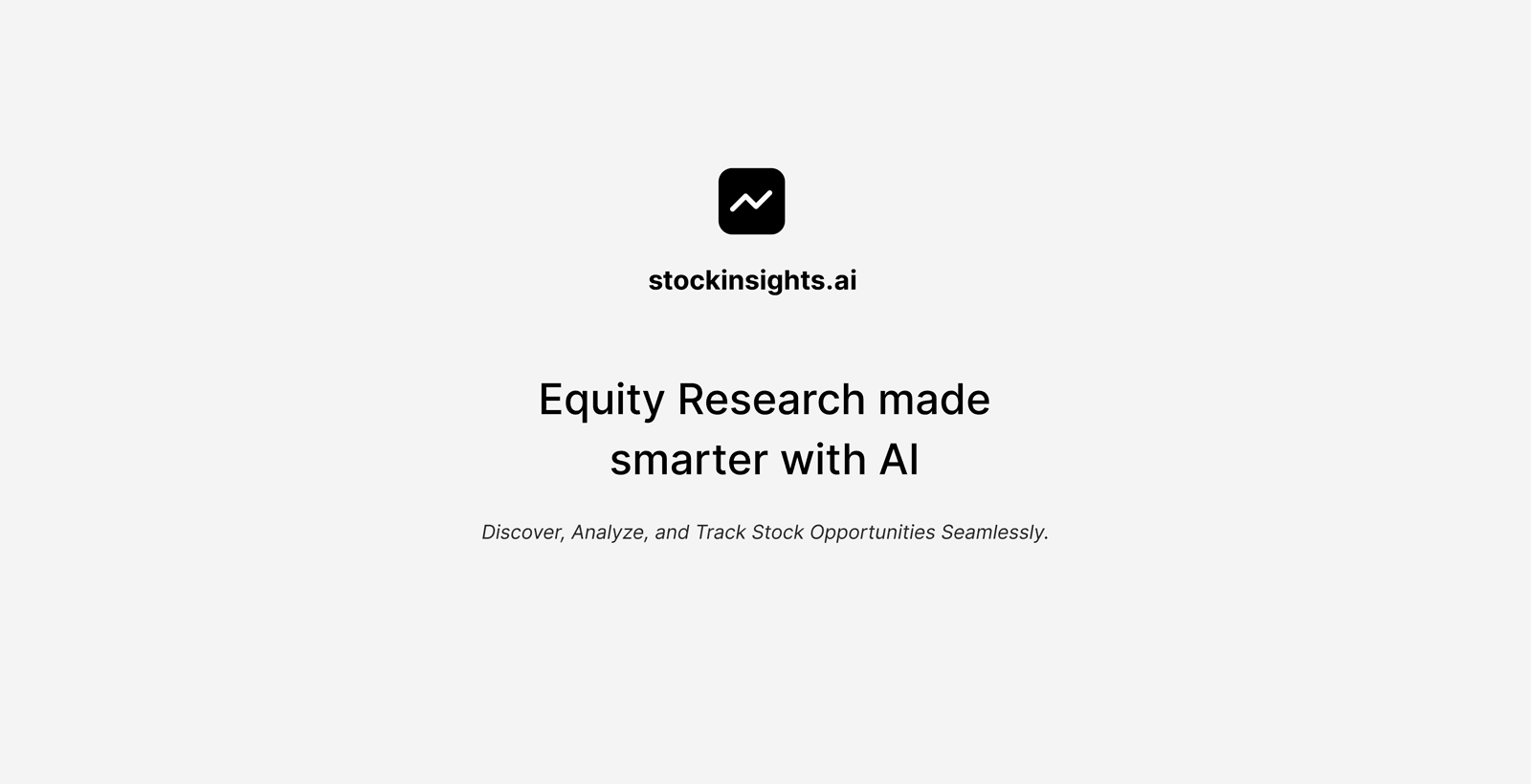 StockInsights AI Data Analytics showing Data Analytics - AI-powered equity research assistant for smarter investing