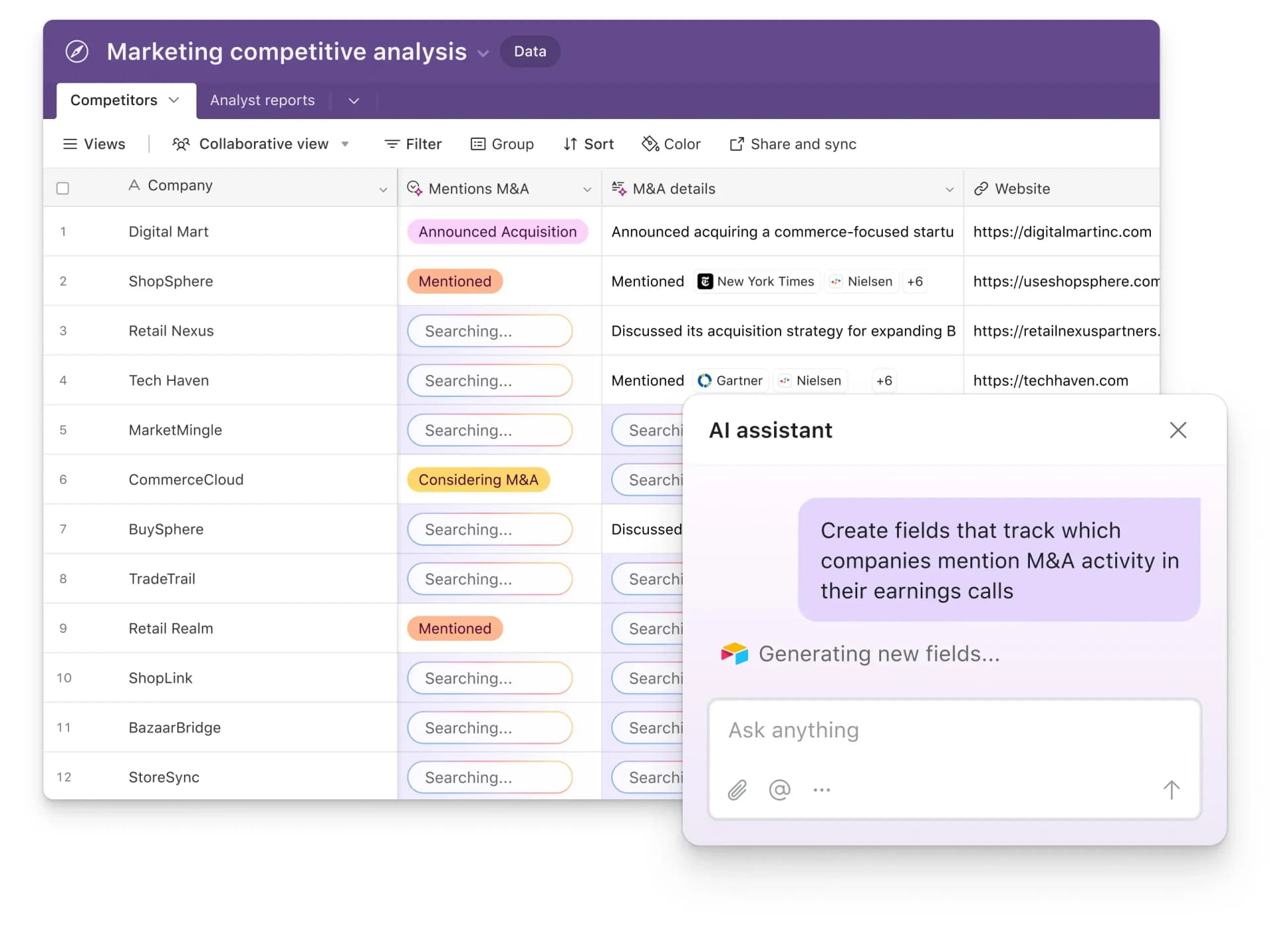 Airtable Productivity & Collaboration showing ai-native platform - The AI-native platform for building trusted AI apps at ent
