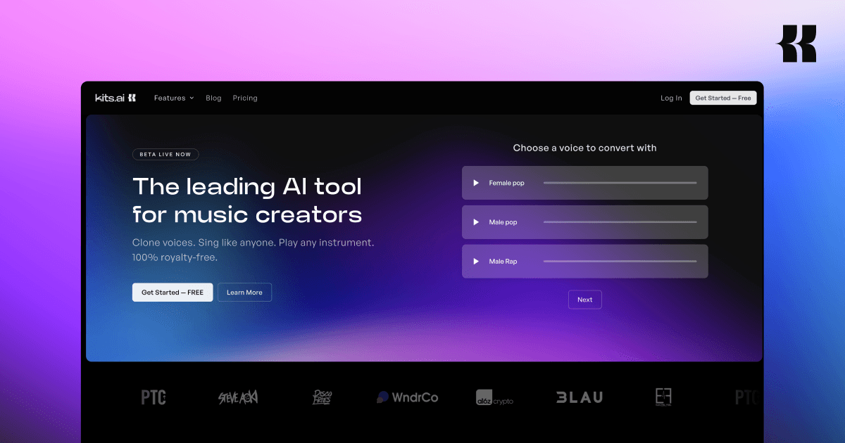 Kits AI Audio Generation showing image recognition - Empowering your content with AI