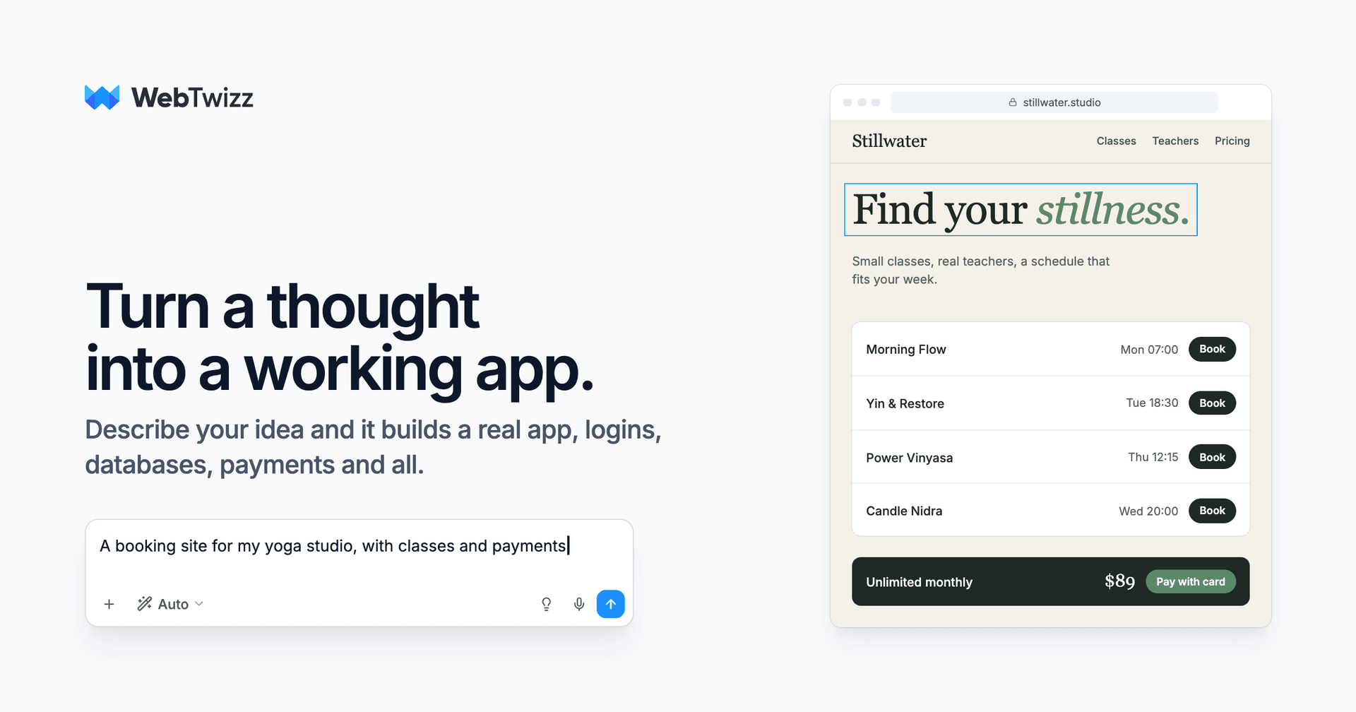 Webtwizz Code Assistance showing Code Assistance - AI App Builder to Build & Deploy Web Apps | Webtwizz