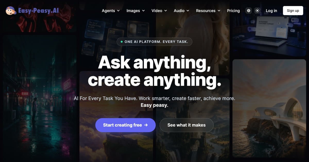 Easy-Peasy.AI Writing & Translation showing Writing & Translation - Simplify Your AI Needs