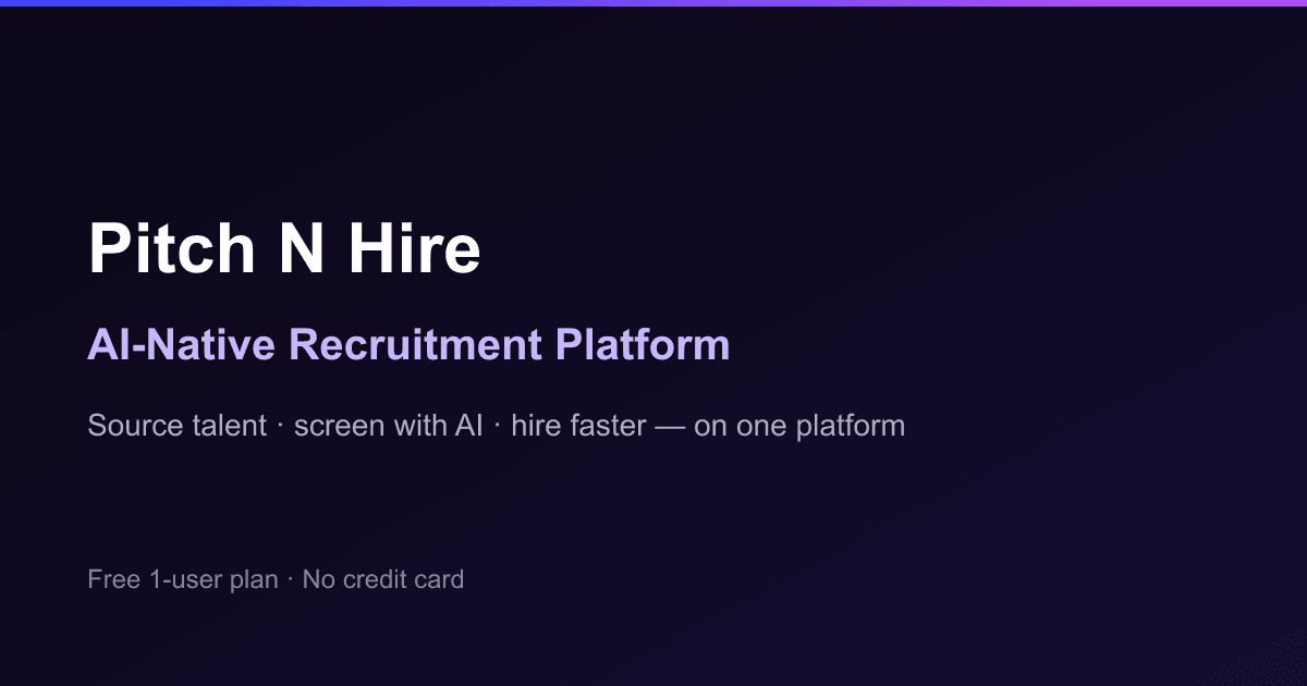 Pitch N Hire Search & Discovery showing Search & Discovery - Streamline hiring with AI: faster recruitment, smarter interview