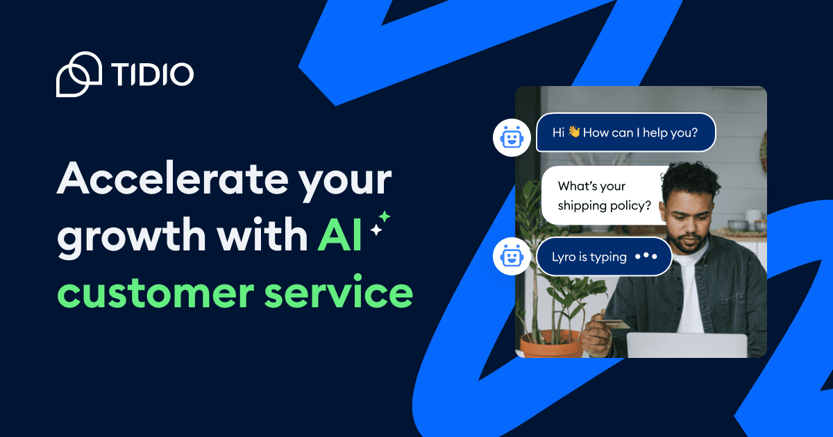 Tidio Conversational AI showing live chat - Communicate faster. Get closer.