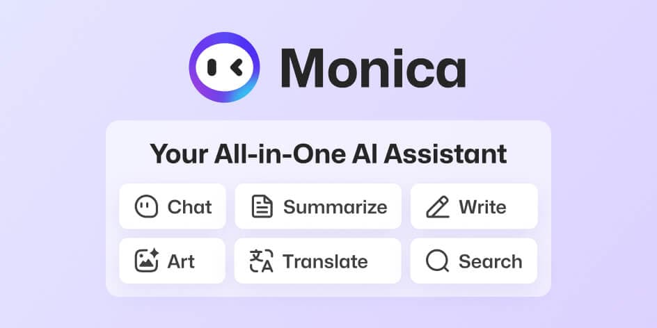 Monica – ChatGPT AI Assistant Conversational AI showing ai assistant - All-in-one AI assistant. Personalized, fast and free.