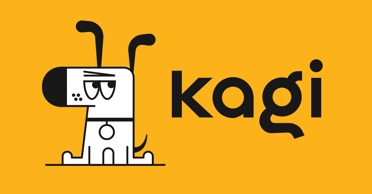 Kagi Search Search & Discovery showing search engine - Your search, your rules. Ad-free, private, and fully customizable.