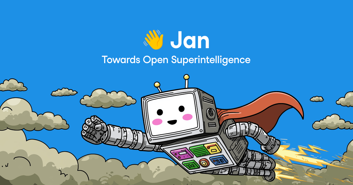Jan AI Conversational AI showing Conversational AI - Open-source, local AI—your data, your rules.
