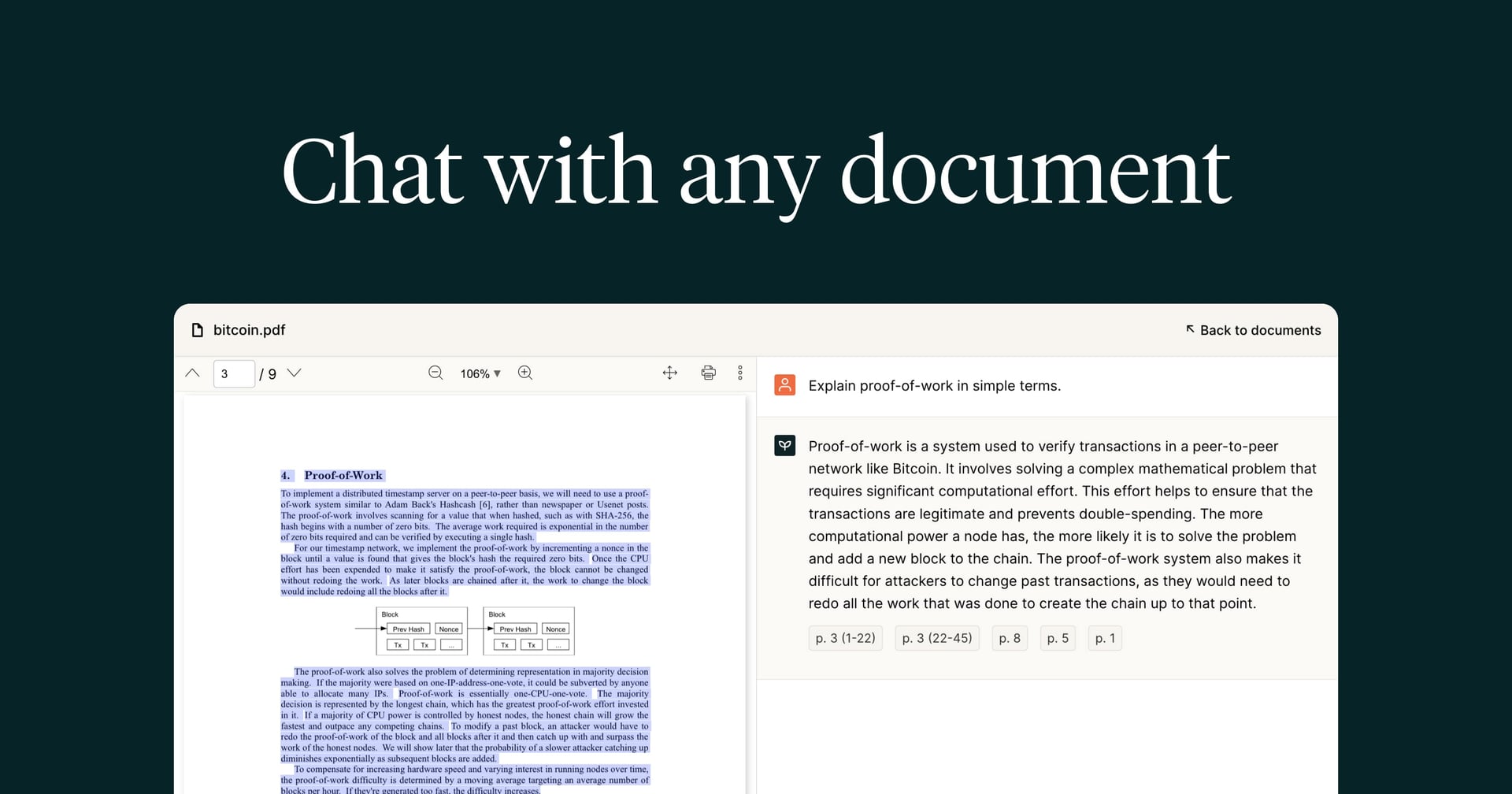 PDF.ai Conversational AI showing Conversational AI - Chat with your PDF documents—ask anything, get instant answers.