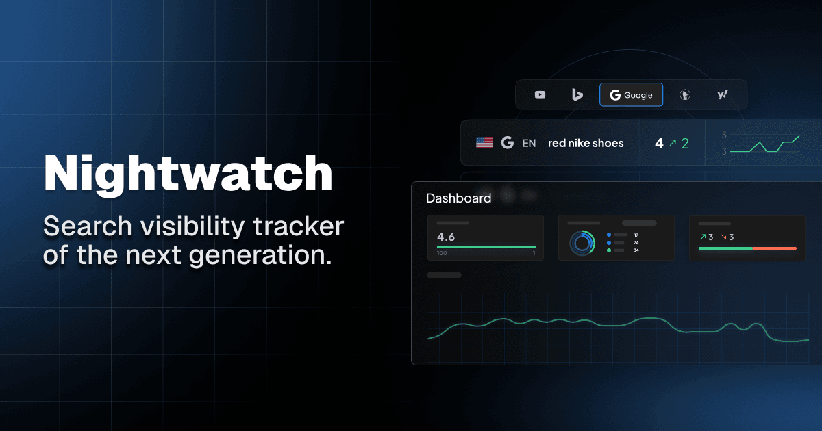 Nightwatch Marketing Automation showing Marketing Automation - AI-Powered SEO Automation for Rankings, Audits & Competitor In