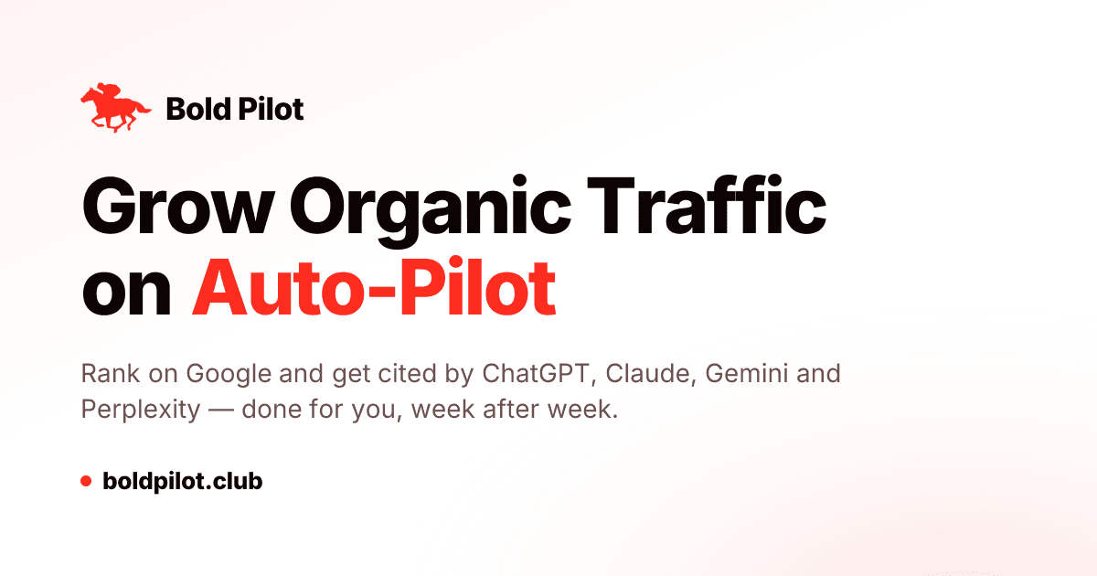 Bold Pilot AI Agents showing ai seo agent - Bold Pilot — Run Your SEO on Autopilot
