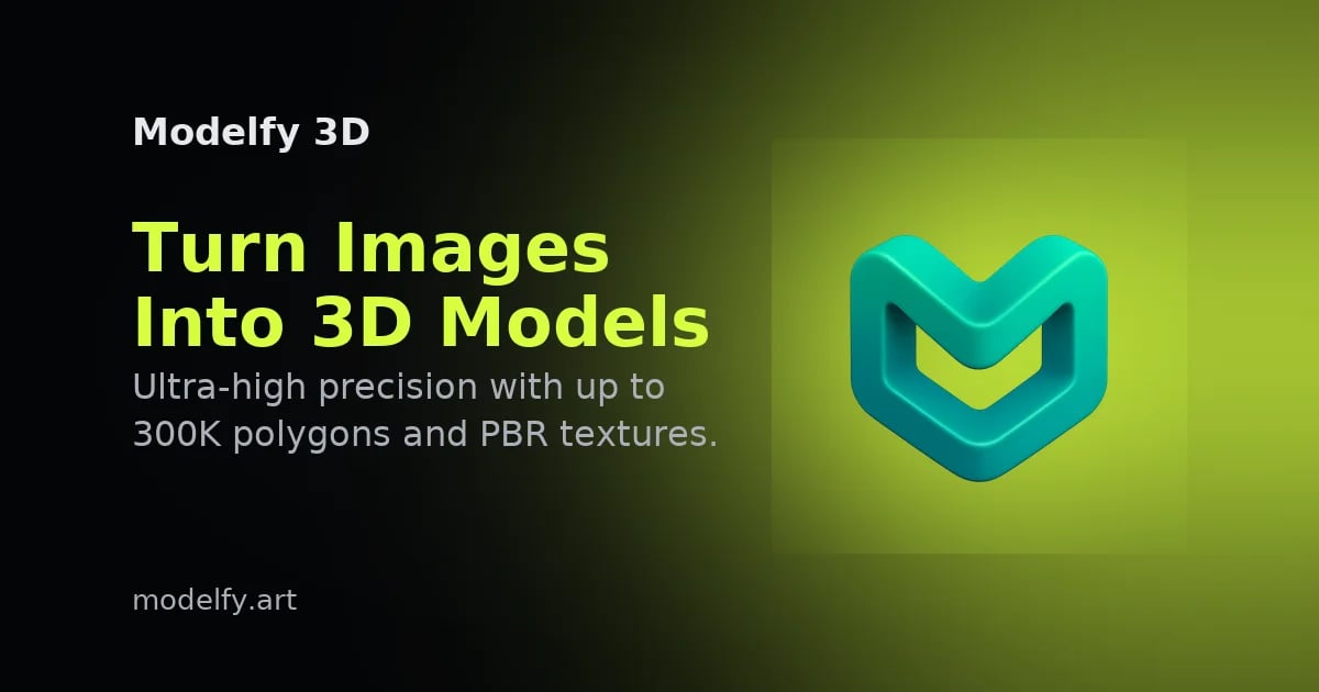 Modelfy 3D 3D Generation showing 3D Generation - From image to textured 3D model in seconds.