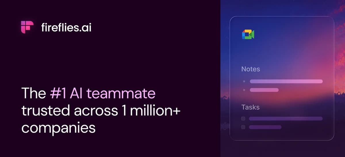 Fireflies.ai Productivity & Collaboration showing ai meeting assistant - AI teammate to record, transcribe, summarize, and an
