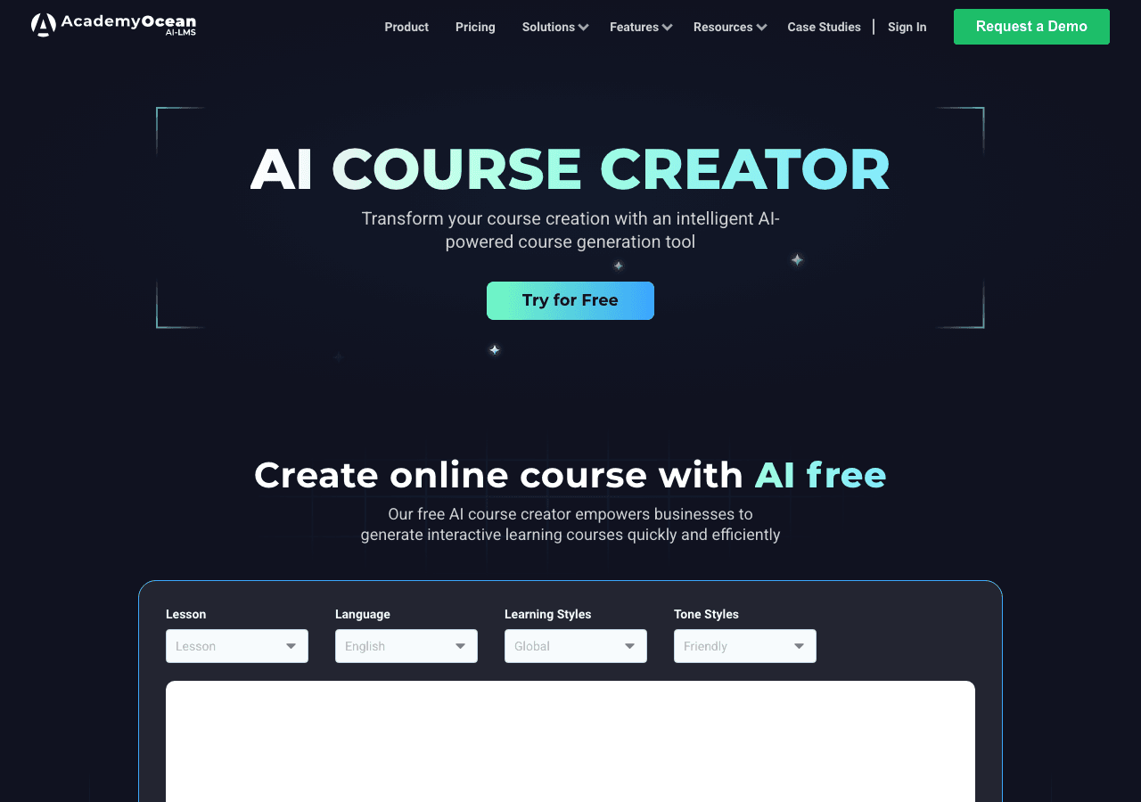 AcademyOcean Productivity & Collaboration showing Productivity & Collaboration - Create interactive online courses in minutes