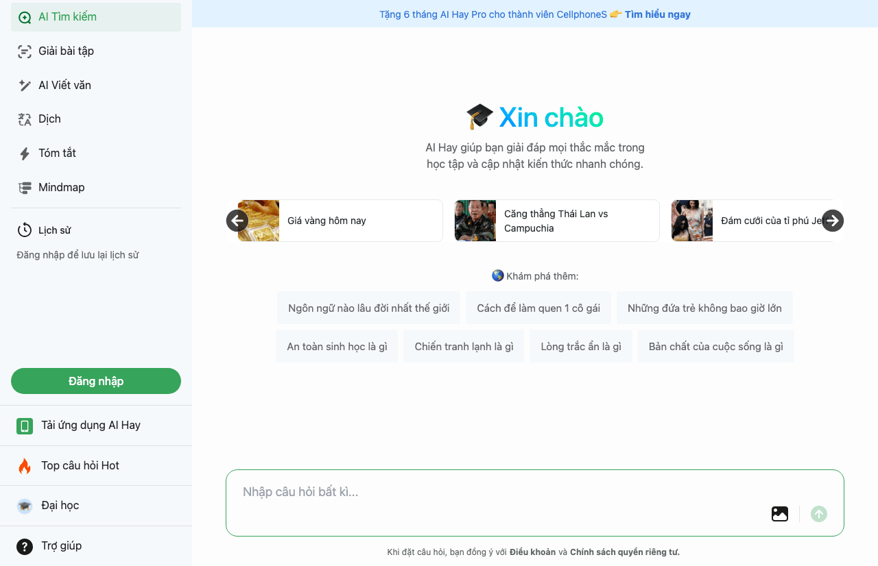 AI Hay - Hỏi đáp cùng AI Conversational AI showing Conversational AI - Vietnam’s first and largest AI Q&A community