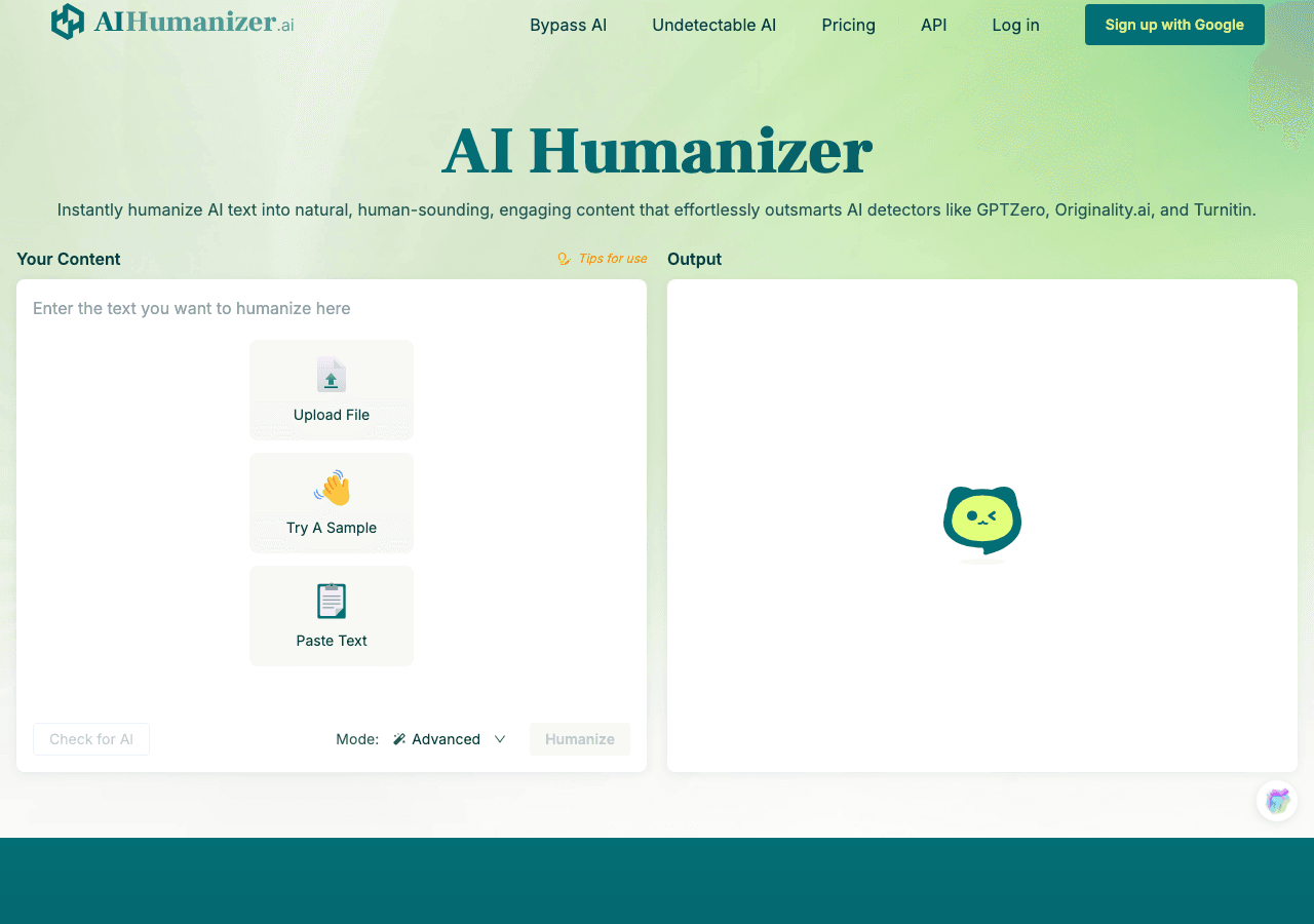 AIHumanizer Writing & Translation showing Writing & Translation - Free & No-Signup Required