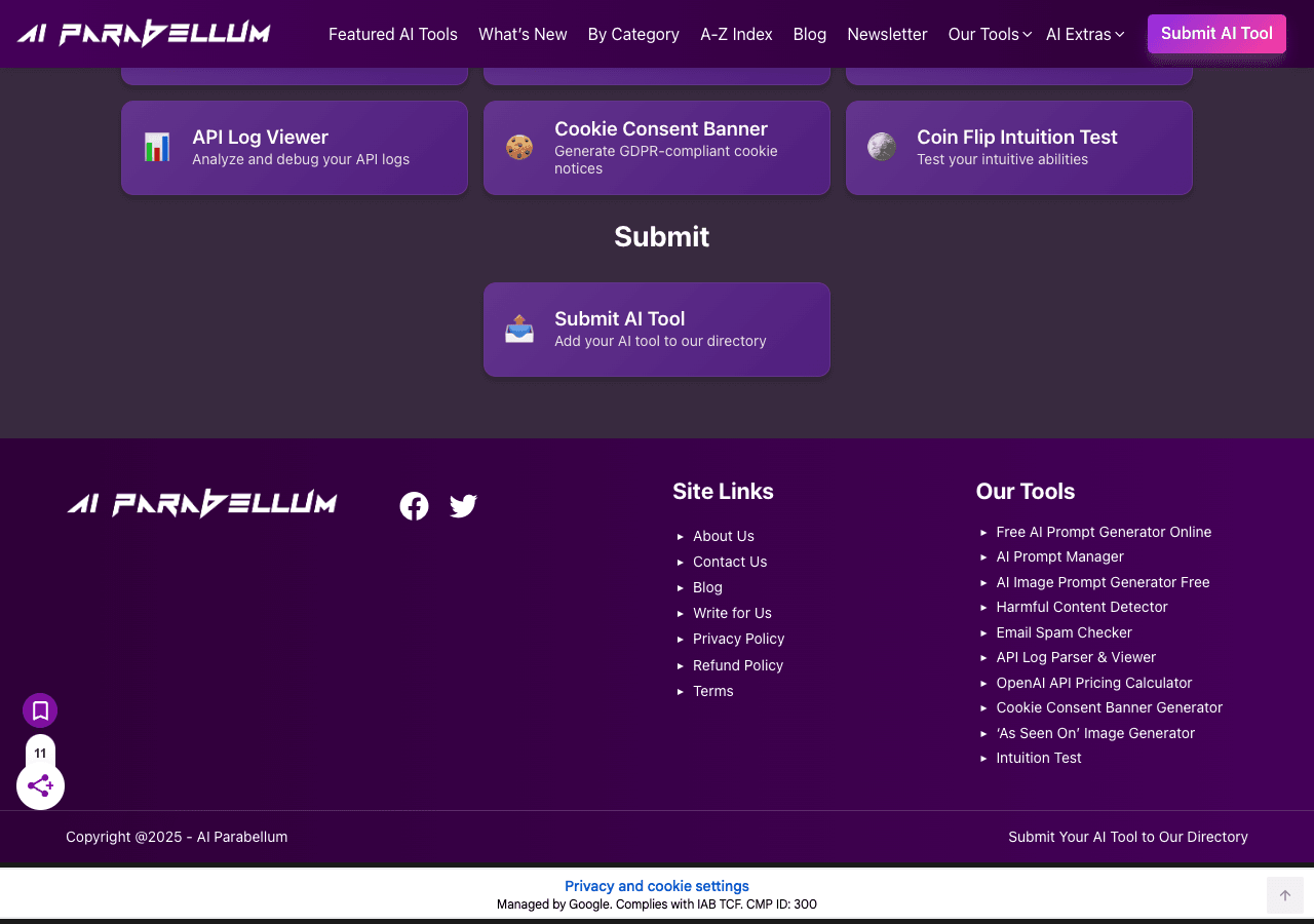 AI Parabellum OpenAI Pricing Calculator Search & Discovery showing Search & Discovery - Pricing clarity for your AI projects