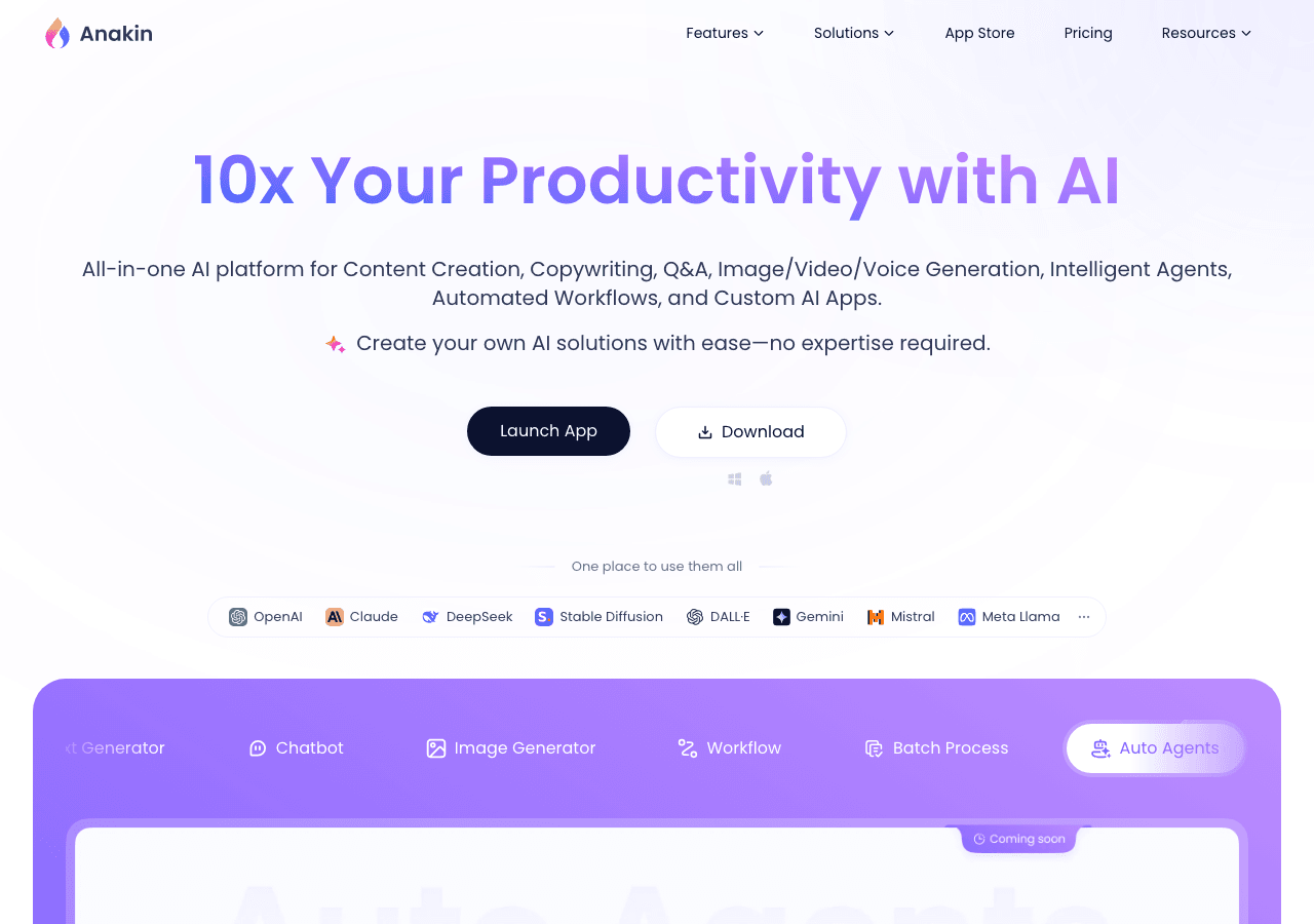 Anakin.ai Code Assistance showing Code Assistance - Liberate Everyone from Repetitive Work