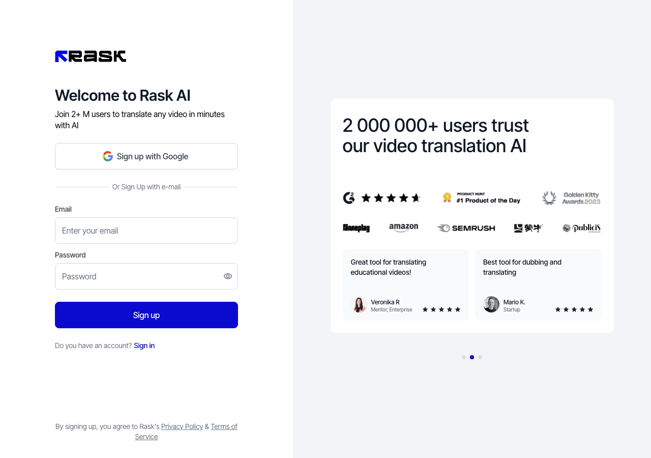 Rask AI Video Generation showing Video Generation - Empowering Your Data Insights