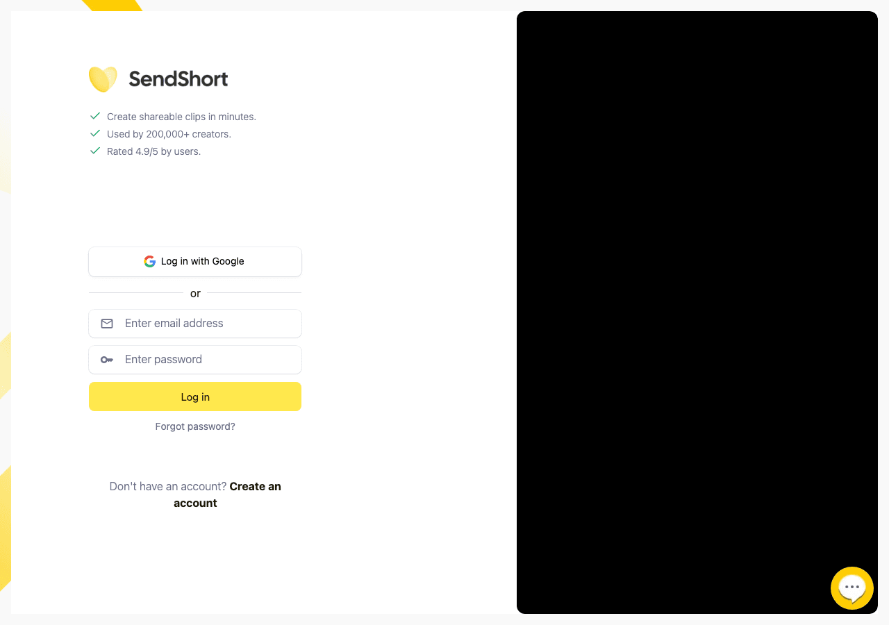 SendShort Video Editing showing Video Editing - Create viral shorts instantly