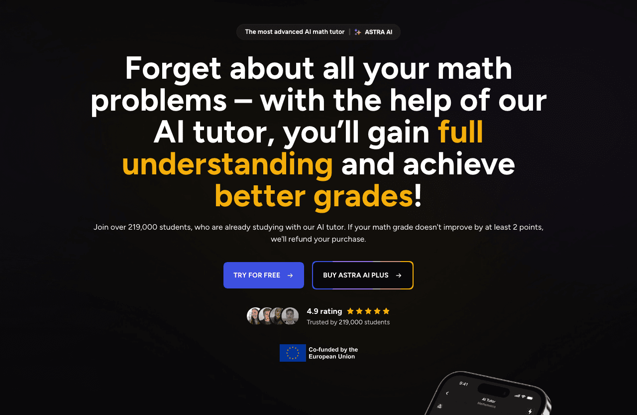 Astra AI Conversational AI showing Conversational AI - Personalized learning powered by AI