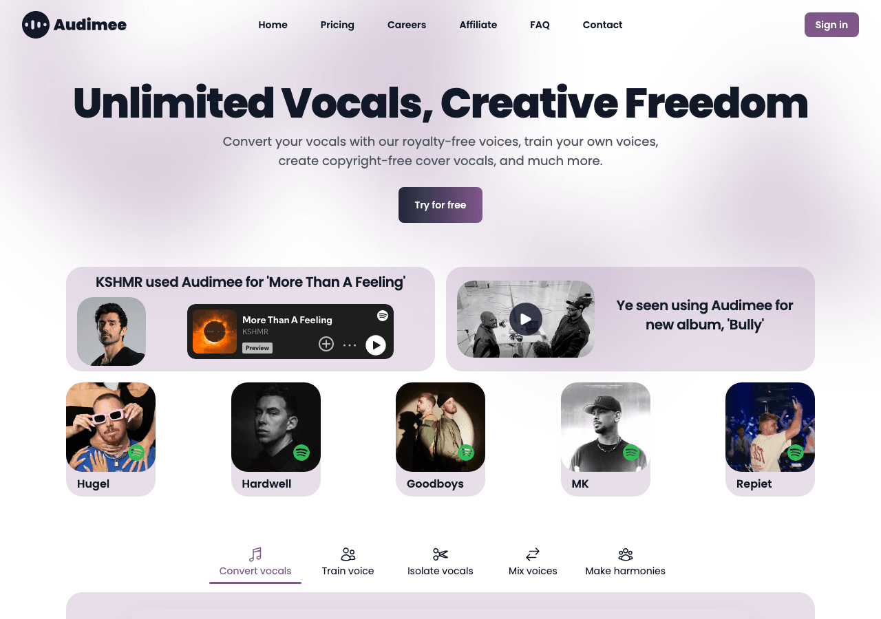 Audimee Audio Generation showing Audio Generation - Transforming audio into text effortlessly