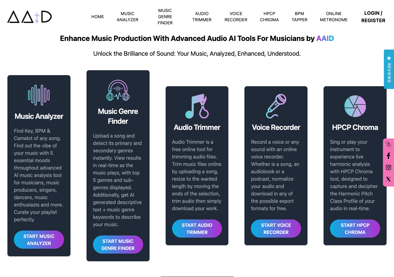 Audio AI Dynamics - AAID Audio Generation showing audio analysis - Advanced Audio Tools for Everyone
