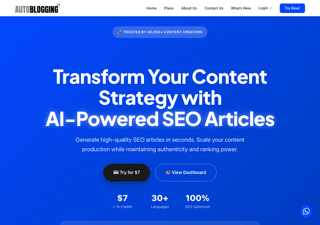 Autoblogging.ai Writing & Translation showing Writing & Translation - Automate Your Content Creation
