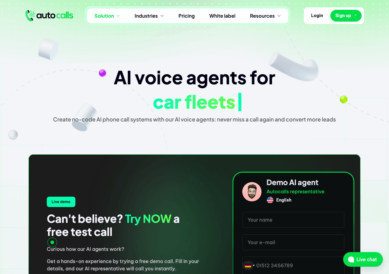 AutoCalls.ai Conversational AI showing Conversational AI - Automate your call workflows effortlessly