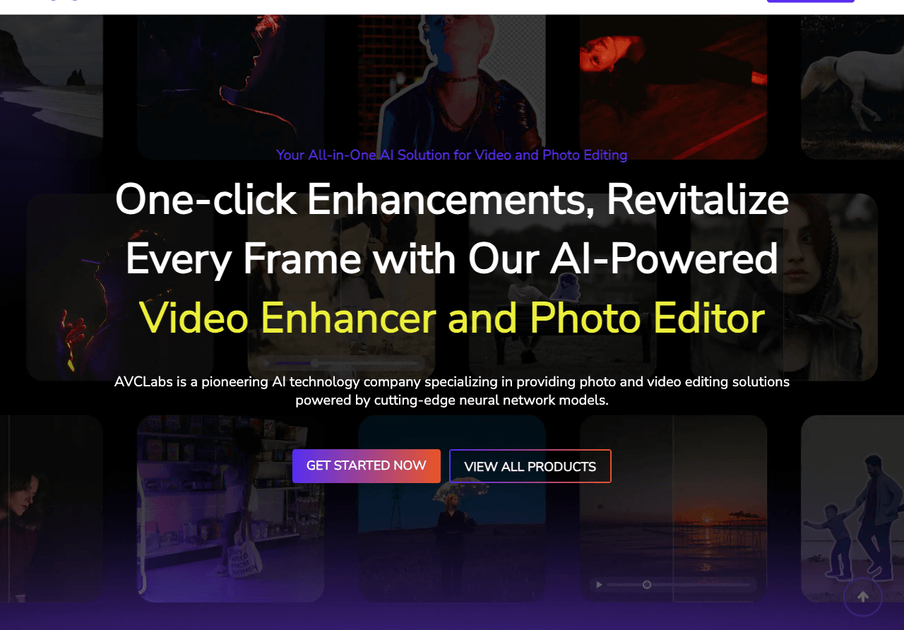 AVCLabs Video Editing showing Video Editing - AI-powered video quality upscaling, restoration, and enhancement—all in one too
