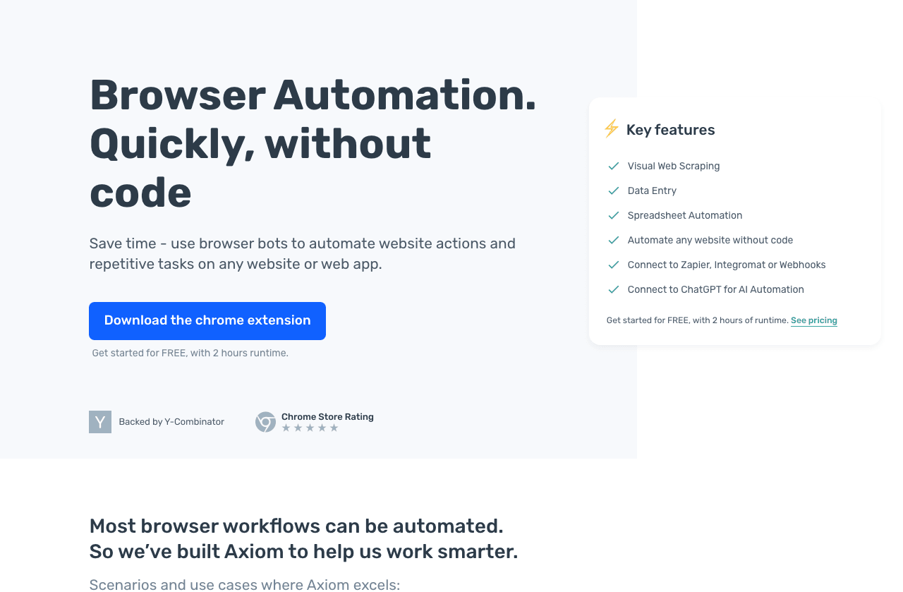Axiom.ai Productivity & Collaboration showing Productivity & Collaboration - Browser automation & web scraping, no-code or co