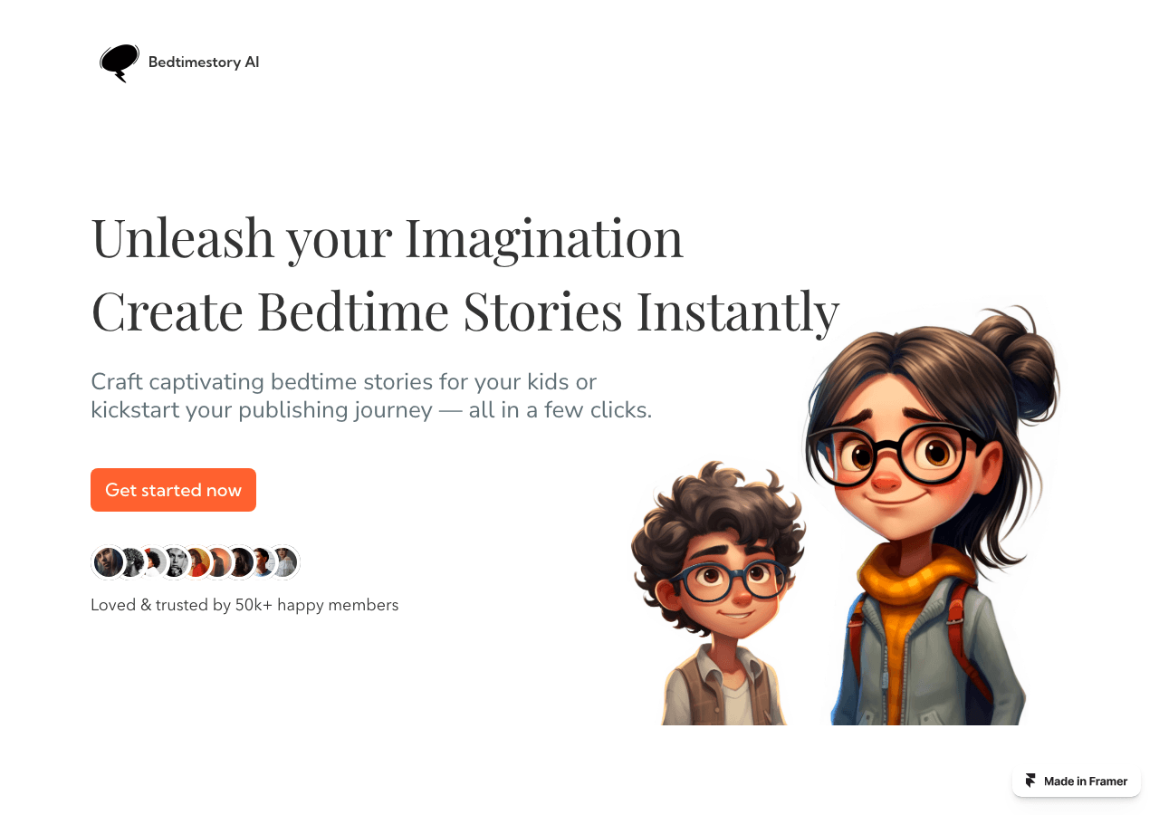 Bedtimestory.ai Writing & Translation showing Writing & Translation - Dreamy stories at your fingertips