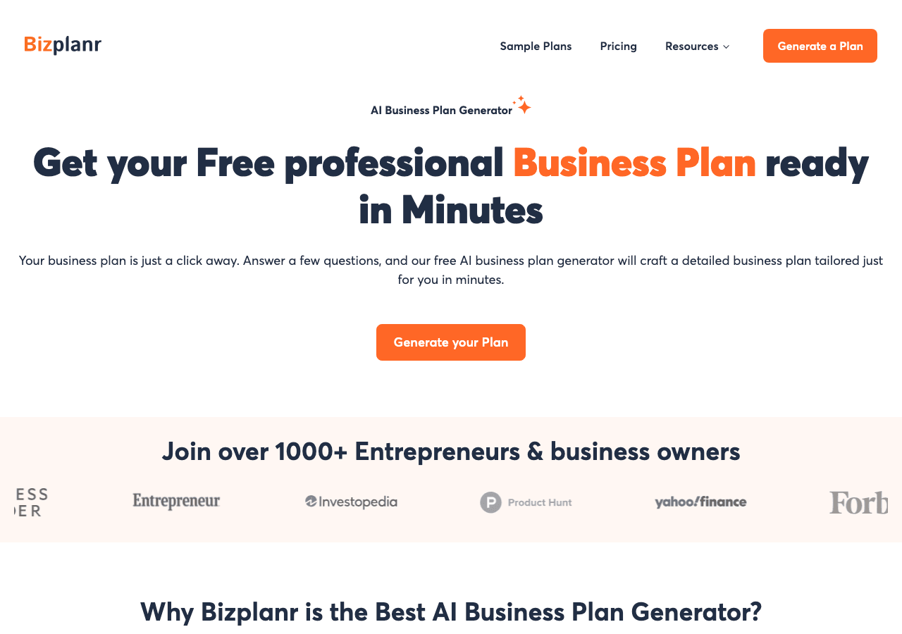 Bizplanr Writing & Translation showing Writing & Translation - Empowering Your Business Ideas