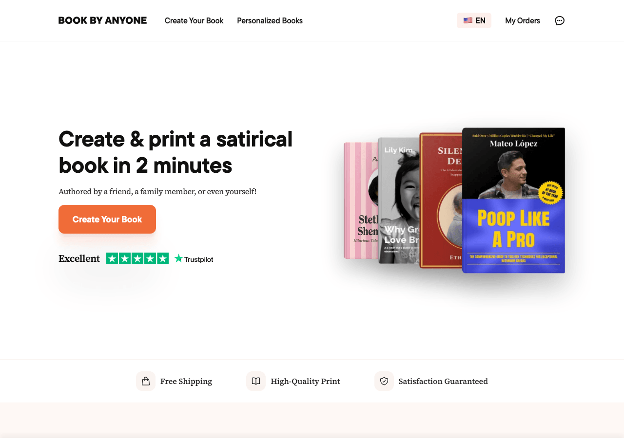 Book by Anyone Writing & Translation showing Writing & Translation - Create & print a hilarious book in 2 minutes.