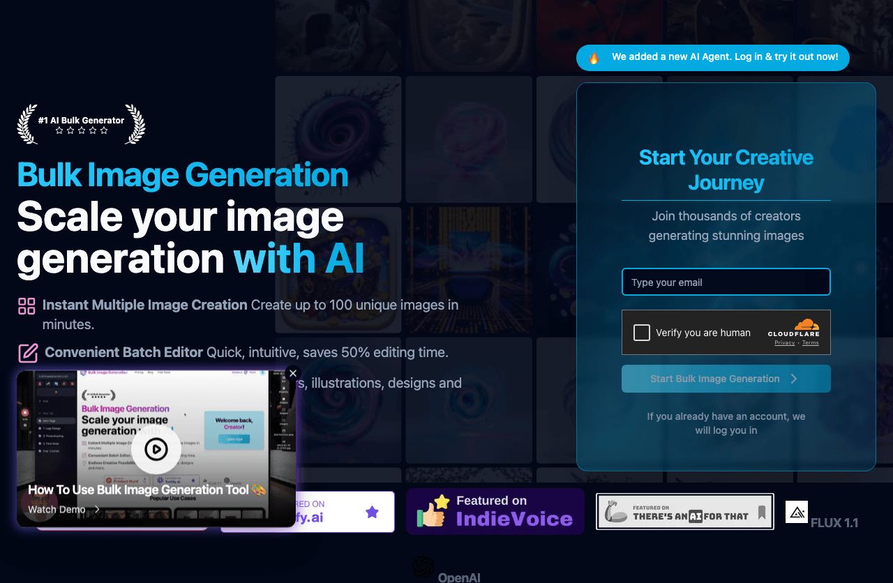 Bulk Image Generation Image Generation showing Image Generation - Effortlessly generate images in bulk!