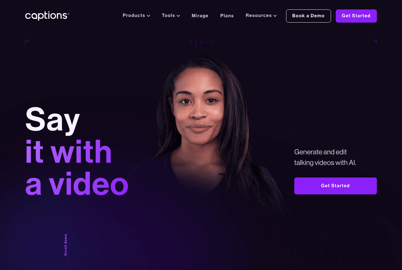 Captions Video Editing showing Video Editing - Your AI-powered creative studio for effortless video creation