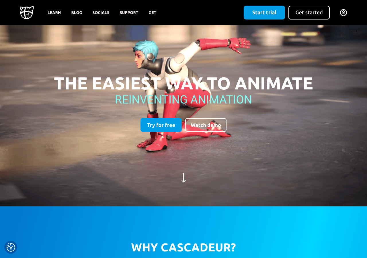 Cascadeur 3D Generation showing 3D Generation - AI-powered physics animation software for creating lifelike, natural motion