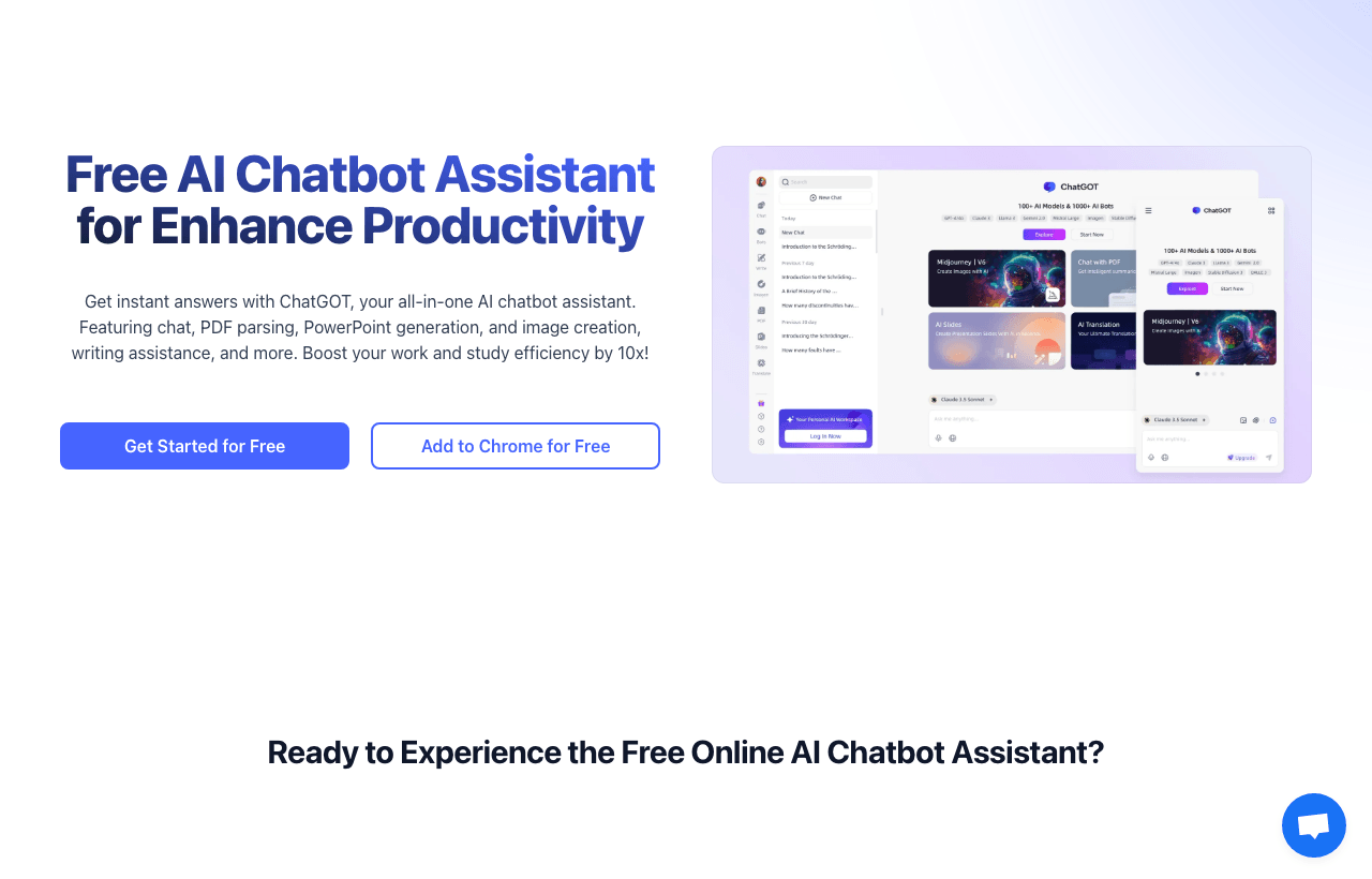 ChatGOT Conversational AI showing Conversational AI - Revolutionizing Conversations with AI
