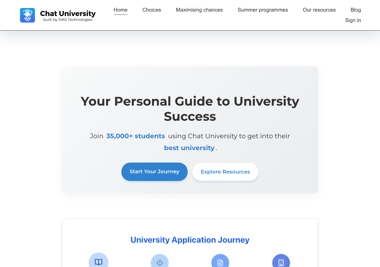 Chat University Writing & Translation showing Writing & Translation - Everything you need to secure your dream university off