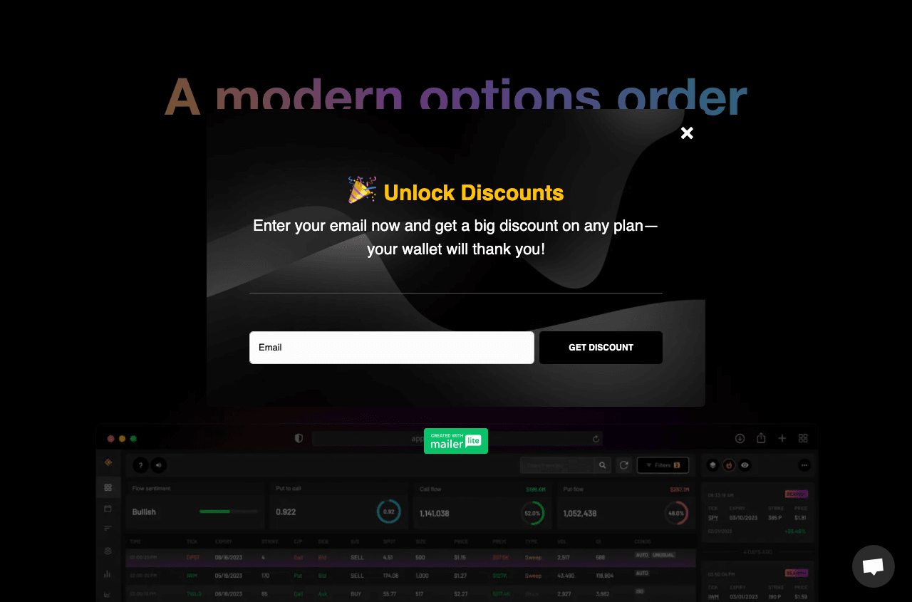 Cheddar Flow Data Analytics showing Data Analytics - AI-powered options flow, real-time alerts, smarter trades.