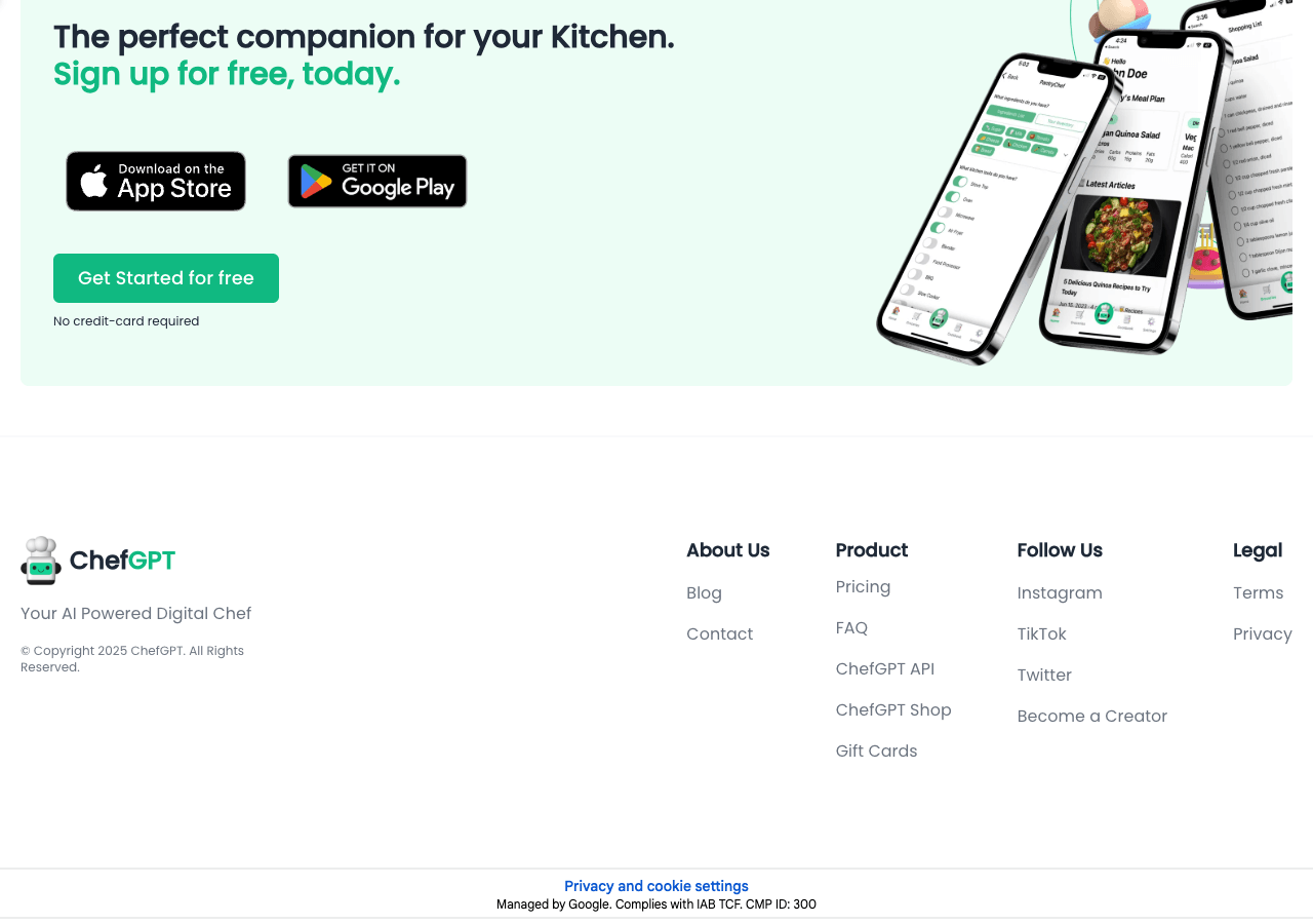 ChefGPT Productivity & Collaboration showing Productivity & Collaboration - Cook Anything. Track Everything. Achieve Any Goal