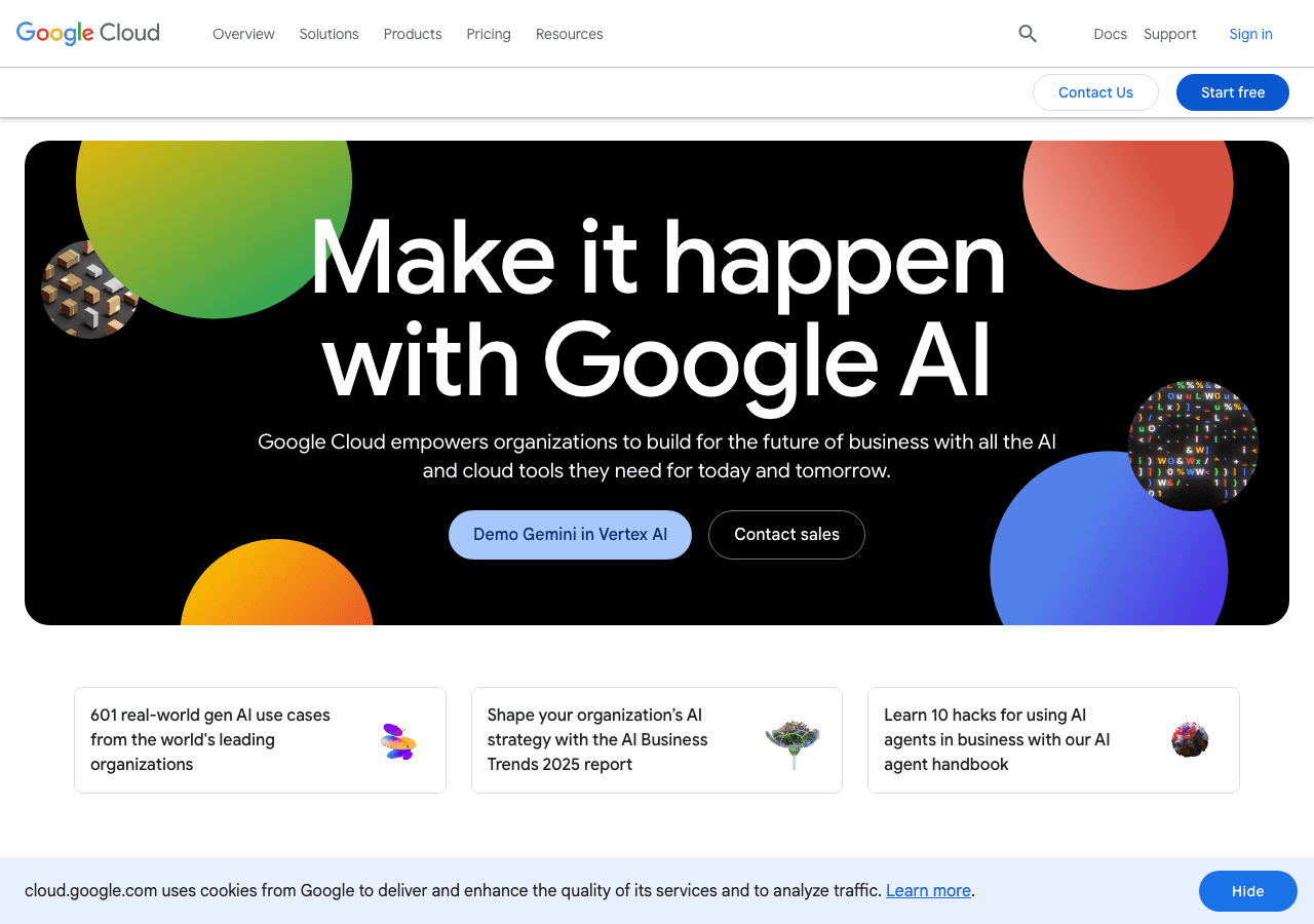 Google Cloud Vertex AI Screenshot - AI tool for Scientists