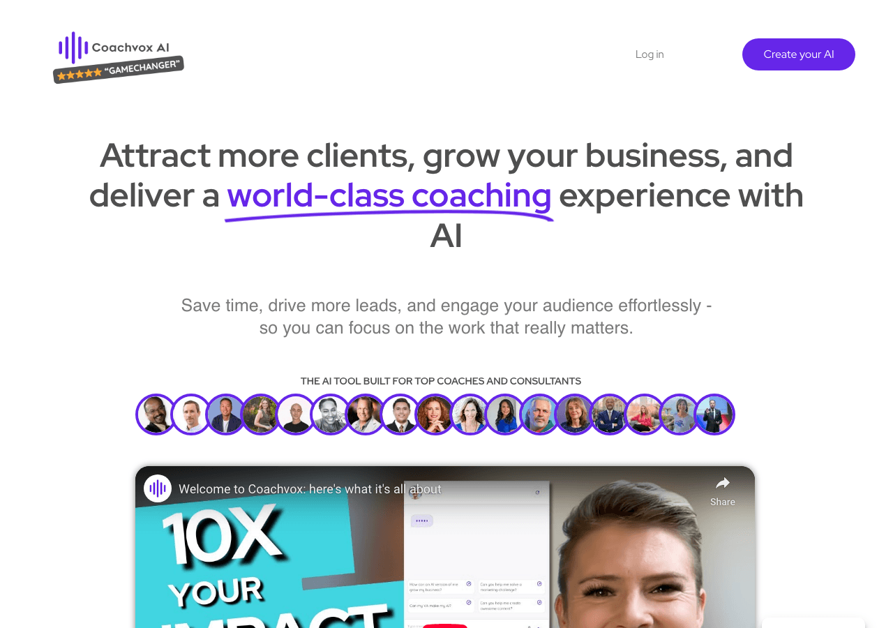 Coachvox AI Conversational AI showing Conversational AI - Empowering coaches with AI