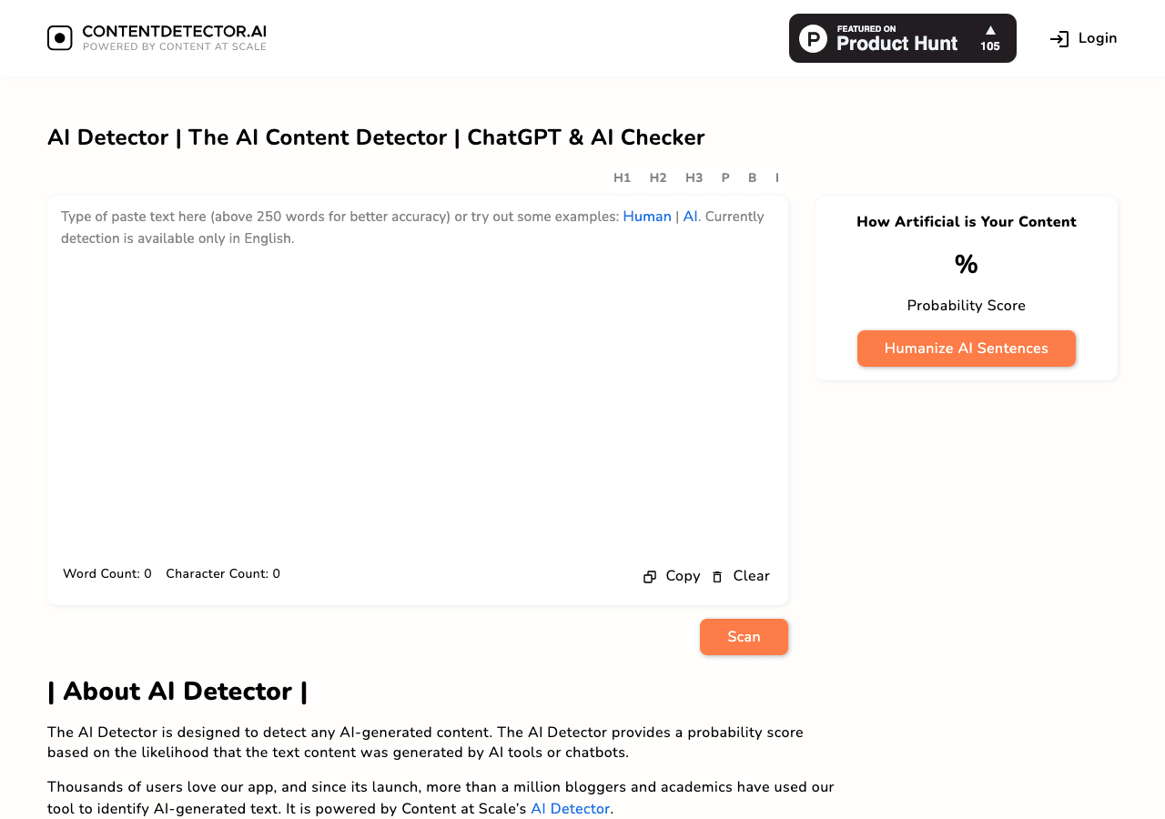 ContentDetector.AI Writing & Translation showing Writing & Translation - Instantly detect AI-generated content and images wit