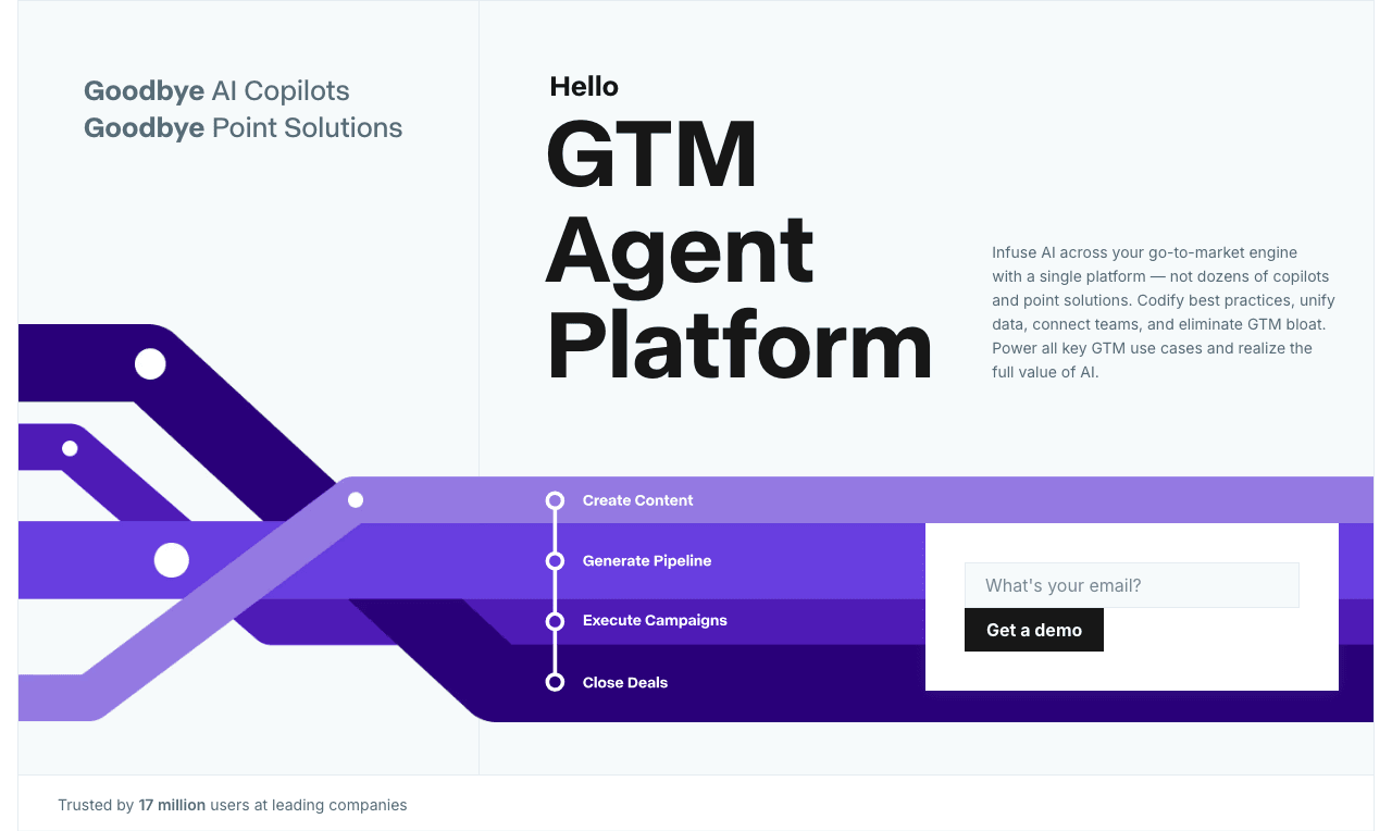 Copy.ai Writing & Translation showing Writing & Translation - The first-ever GTM AI platform