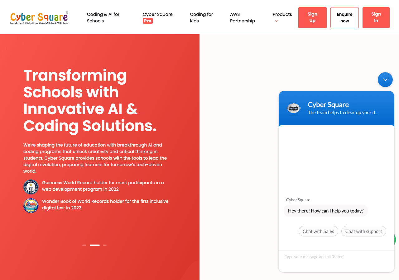 Cyber Square Pro Code Assistance showing Code Assistance - Empowering cybersecurity through AI